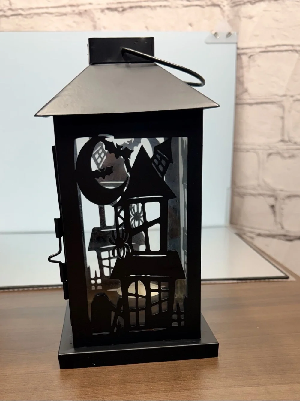 Halloween Decorative Metal Lantern - Holds Small Candle